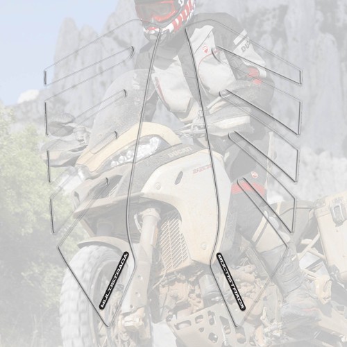 2 PROTEZIONI LATERALI 3D compatibili MOTO DUCATI MULTISTRADA ENDURO 1200 - 1260 2