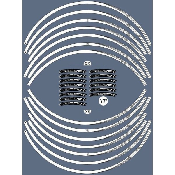 Kit de bandes adhésives compatibles avec les jantes de motos 17 KAWASAKI Z1000 Autocollants de tuning