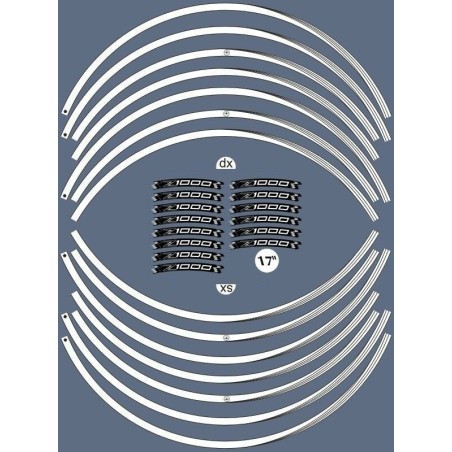 KIT STRISCE ADESIVE compatibili per CERCHI 17 MOTO KAWASAKI Z1000 Adesivi tuning