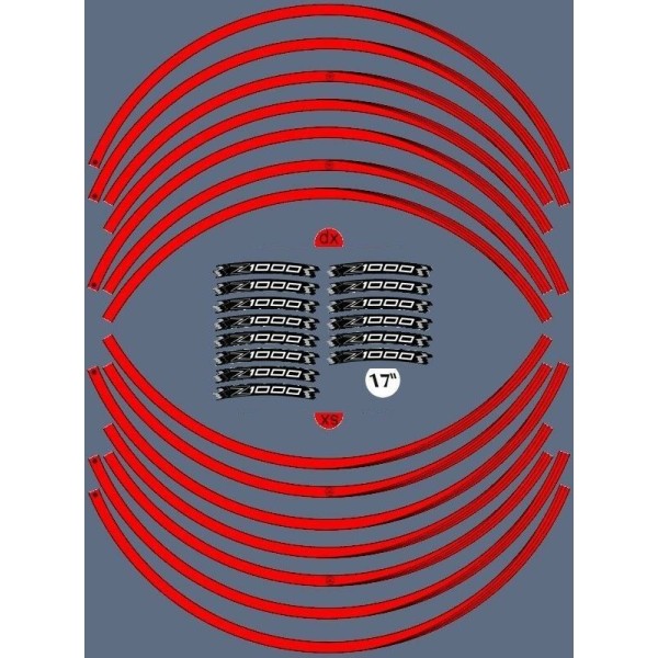 ADHESIVE STRIP KIT kompatibel für MOTORRAD-FELGEN 17 KAWASAKI Z1000 Tuning Aufkleber