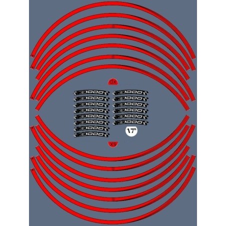 Kit de bandes adhésives compatibles avec les jantes de motos 17 KAWASAKI Z1000 Autocollants de tuning