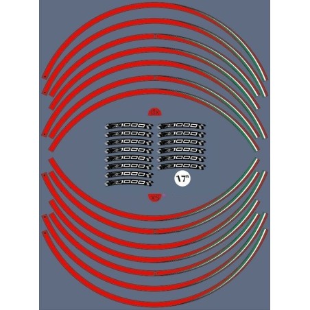 Kit de bandes adhésives compatibles avec les jantes de motos 17 KAWASAKI Z1000 Autocollants de tuning