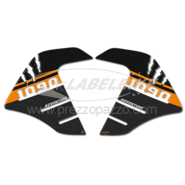 2 adesivi 3D PROTEZIONI LATERALI SERBATOIO compatibile per MOTO KTM 1090 ADVENTURE