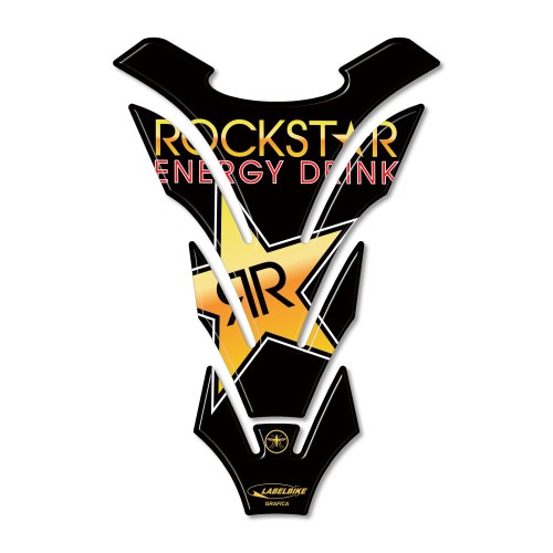 RockStar 3D ENERGY DRINK ADHESIVES Protector x MOTORCYCLE TANK Black