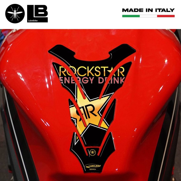 PARASERBATOIO RockStar ADESIVI 3D ENERGY DRINK Protezione x SERBATOIO MOTO Nero