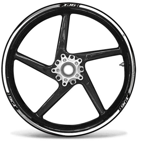 ADHESIVE STRIPS compatible for YAMAHA XJ6 MOTORCYCLE RIMS 17 tuning stickers White