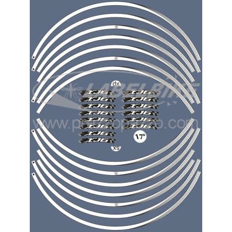 STRISCE ADESIVE compatibili per MOTO YAMAHA XJ6 adesivi CERCHI 17 tuning Bianche