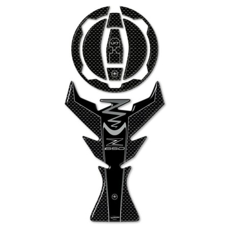 KIT ADHESIVOS 3D PROTECTORES DE DEPÓSITO compatible para MOTO KAWASAKI Z650 carbono