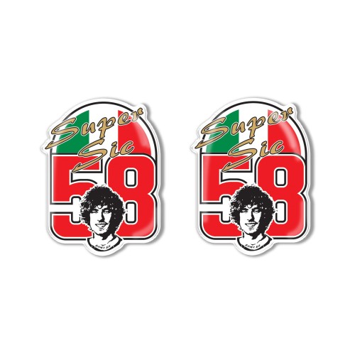 2 EXCLUSIVE RESINA MOTO MARCO SIMONCELLI SUPER SIC TRIBUTE ADHESIVE 58
