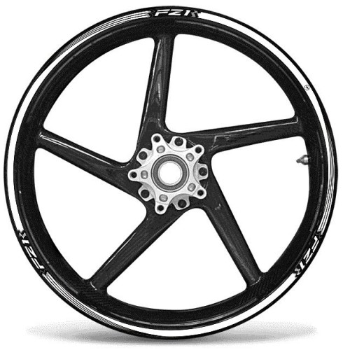 ADHESIVE STRIPS kompatibel für 17 RIMS MOTO YAMAHA FZ1 FAZER Weiße Aufkleber