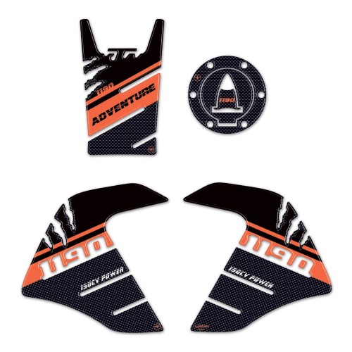 KIT ADHESIFS 3D GEL pour KTM 1190 ADVENTURE MOTORCYCLE compatible TANK PROTECTIONS