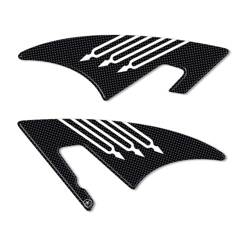2 CARBON 3D ADHESIVES compatible for YAMAHA TMAX 530 PASSENGER FOOT PROTECTIONS