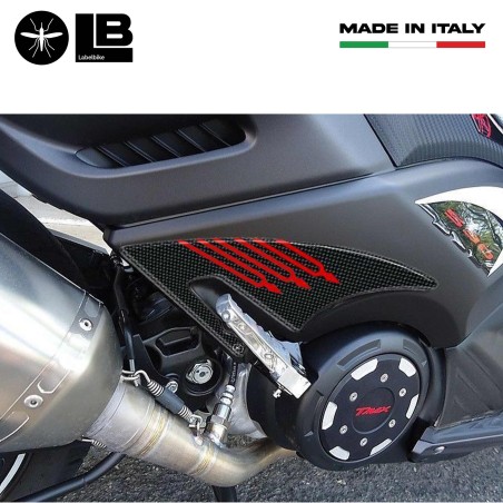 2 CARBON 3D ADHESIVES compatible for YAMAHA TMAX 530 PASSENGER FOOT PROTECTIONS
