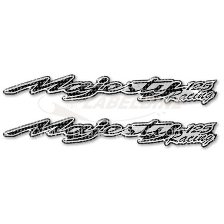 2 3D SCRIPT Resina Pegatinas para SCOOTER YAMAHA MAJESTY 125 RACING Carbono NUEVO