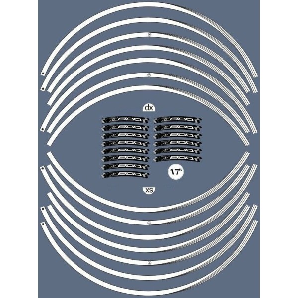 KIT STRISCE ADESIVE compatibili per CERCHI 17 MOTO KAWASAKI Z800 Adesivi tuning