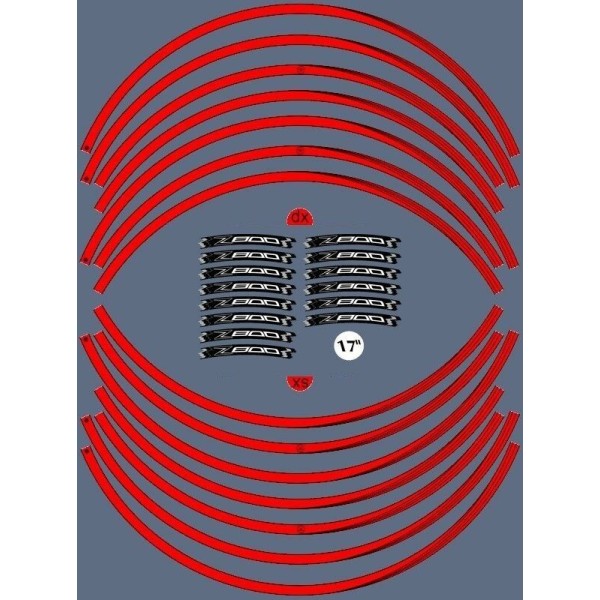 ADHESIVE STRIP KIT compatible for MOTORCYCLE RIMS 17 KAWASAKI Z800 Tuning Stickers