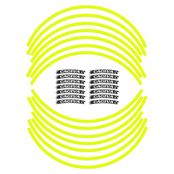 KIT BANDES ADHESIVES compatible avec les jantes 17 FLUO JAUNE CAGIVA MOTORCYCLE