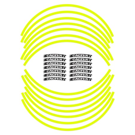 ADHESIVE STRIP KIT kompatibel mit 17 FLUO YELLOW CAGIVA MOTORCYCLE RIMS
