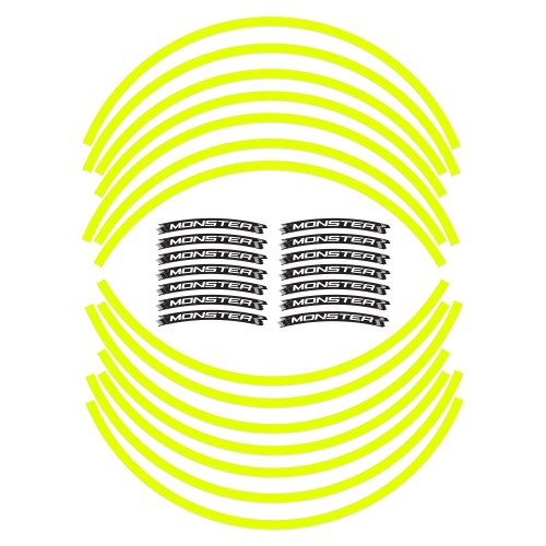 ADHESIVE STRIP KIT kompatibel für MOTO RIMS 17 DUCATI MONSTER - YELLOW FLUO 2