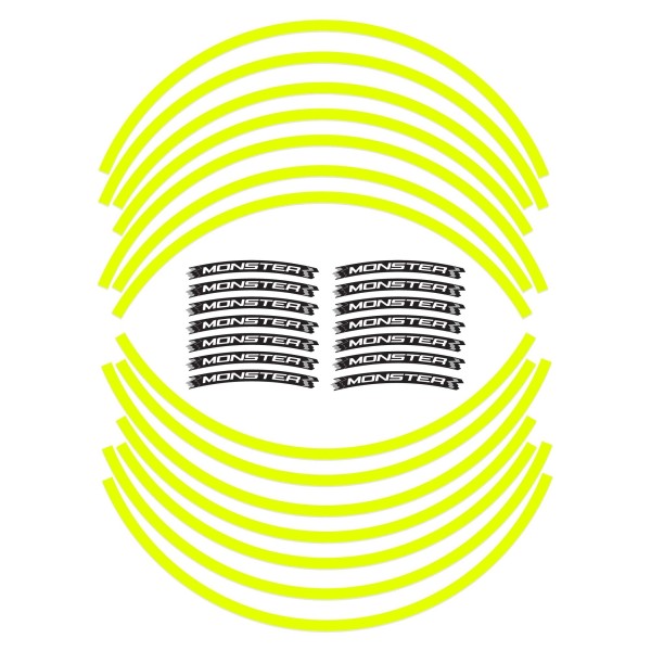 ADHESIVE STRIP KIT kompatibel für MOTO RIMS 17 DUCATI MONSTER - YELLOW FLUO