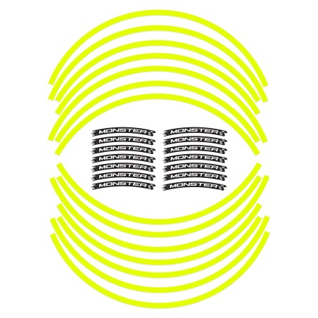 ADHESIVE STRIP KIT kompatibel für MOTO RIMS 17 DUCATI MONSTER - YELLOW FLUO