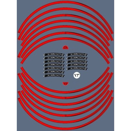 KIT ADHESIVE STRIPS kompatibel mit 17 RIMS MOTORCYCLE KAWASAKI Z900 Tuning Aufkleber