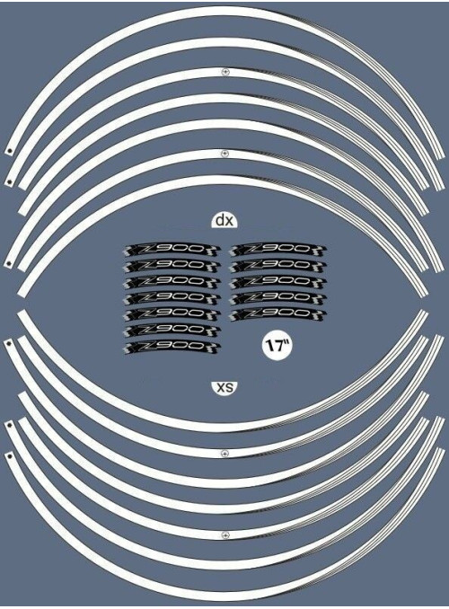 KIT PUNTAS ADHESIVAS compatibles con 17 LLANTAS MOTO KAWASAKI Z900 Tuning Pegatinas 2