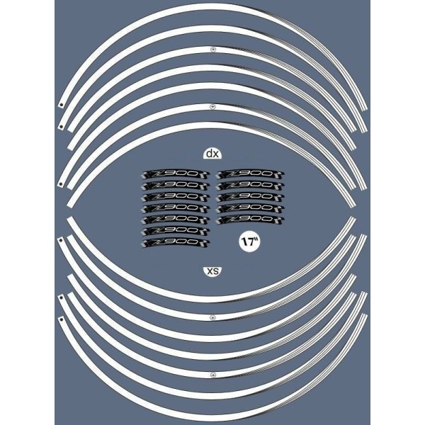 KIT ADHESIVE STRIPS kompatibel mit 17 RIMS MOTORCYCLE KAWASAKI Z900 Tuning Aufkleber