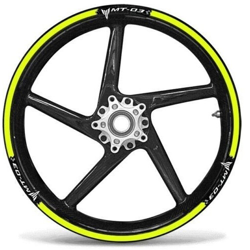 ADHESIVE STRIP KIT compatible for 17 RIMS MOTO MT03 YAMAHA MT-03 YELLOW FLUO