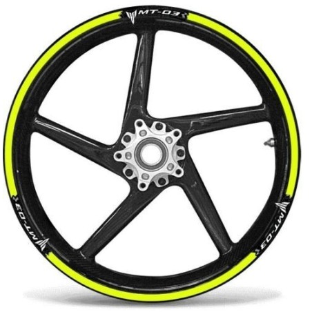 ADHESIVE STRIP KIT compatible for 17 RIMS MOTO MT03 YAMAHA MT-03 YELLOW FLUO