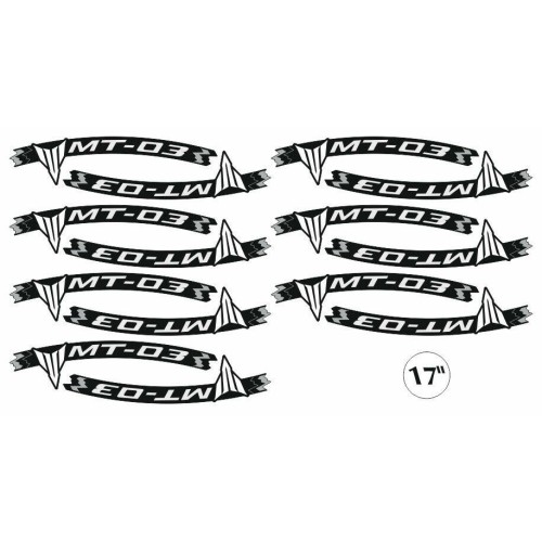 ADHESIVE STRIP KIT compatible for 17 RIMS MOTO MT03 YAMAHA MT-03 YELLOW FLUO 2
