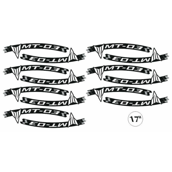 ADHESIVE STRIP KIT compatible for 17 RIMS MOTO MT03 YAMAHA MT-03 YELLOW FLUO