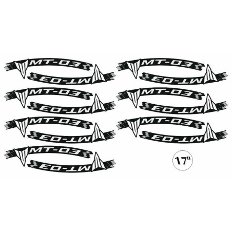 ADHESIVE STRIP KIT kompatibel für 17 RIMS MOTO MT03 YAMAHA MT-03 YELLOW FLUO