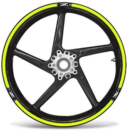 KIT STRISCE ADESIVE compatibili per CERCHI 17 MOTO NAKED KAWASAKI Z GIALLO FLUO
