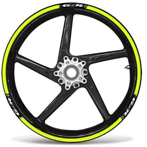 ADHESIVE STRIP KIT compatible for 17 WHEEL RIMS SUZUKI GSR - YELLOW FLUO