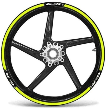 KIT BANDES ADHESIVES compatible jantes 17 SUZUKI GSR - FLUO JAUNE