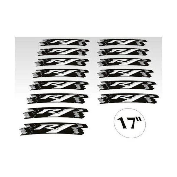ADHESIVE STRIP KIT compatible for 17 RIMS MOTO YAMAHA YZF-R1 YELLOW FLUO