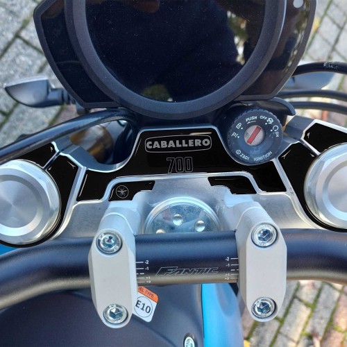 Placa de dirección adhesiva 3D Protección moto compatible con Fantic Caballero 700