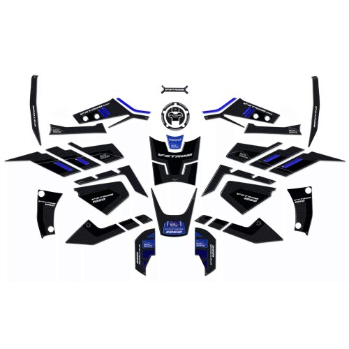 Kit completo Adesivi 3D protezioni compatibili con moto Suzuki V-Strom 1050 Blu