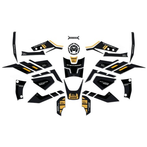 Komplettes Kit 3D-Aufkleber Protektoren kompatibel mit Suzuki V-Strom 1050 Gold Motorrad