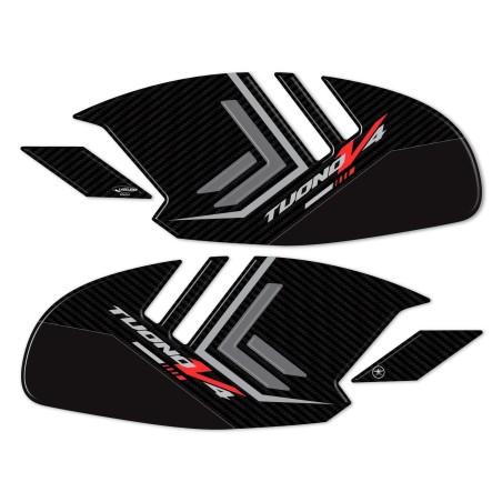 Adesivi 3D Protezioni Laterali serbatoio moto compatibili con Aprilia Tuono V4