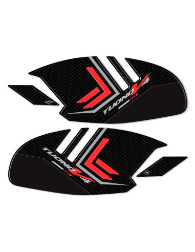 Adesivi 3D Protezioni Laterali serbatoio moto compatibili con Aprilia Tuono V4