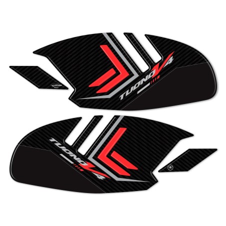 Adesivi 3D Protezioni Laterali serbatoio moto compatibili con Aprilia Tuono V4