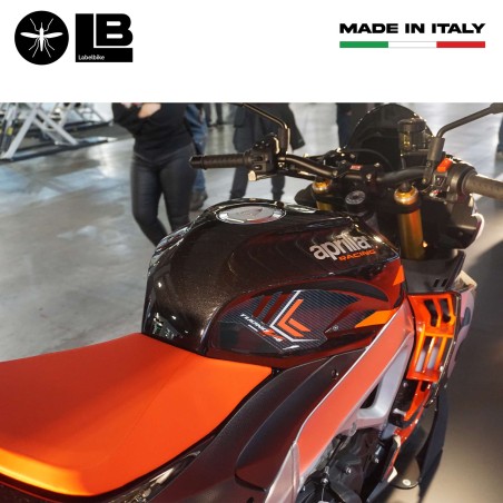Adesivi 3D Protezioni Laterali serbatoio moto compatibili con Aprilia Tuono V4