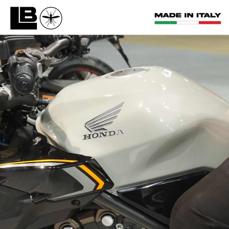 Adesivi 3D coppia di stemmi moto logo Honda ali cromate compatibili con Honda