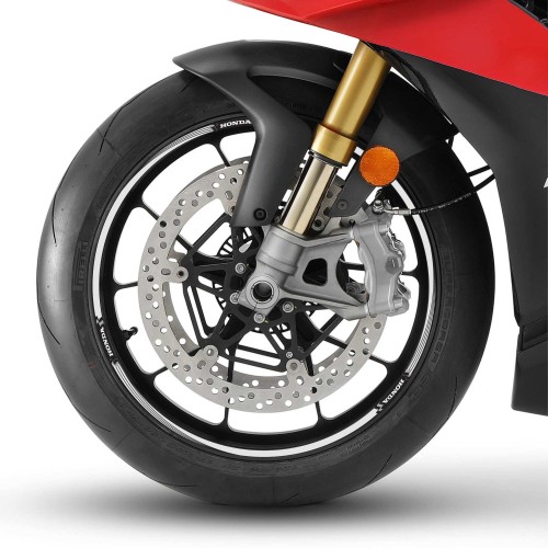 Strisce adesive 17" Licenza Ufficiale Honda Adesivi cerchi ruote moto - Bianco