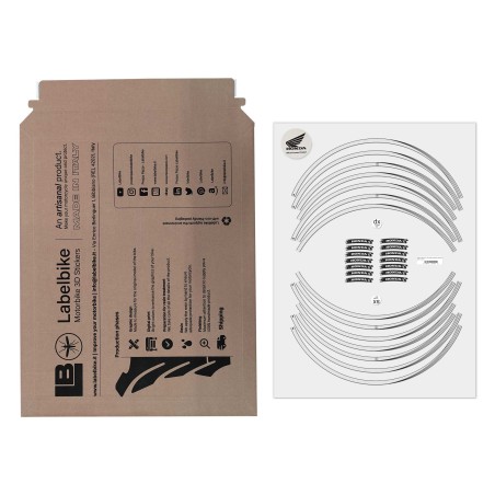 Bandes adhésives 17" Autocollants pour roues de motos Honda Licence officielle - Blanc