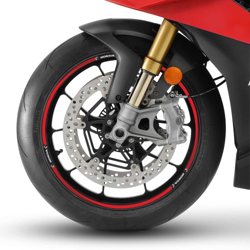 Strisce adesive 17" Licenza Ufficiale Honda Adesivi cerchi ruote moto - Rosso