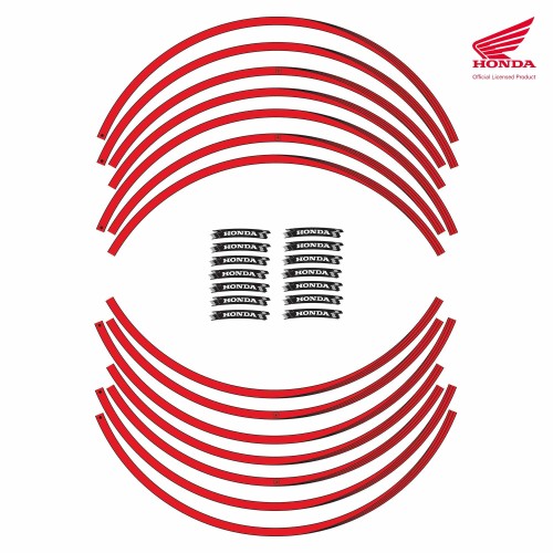 Strisce adesive 17" Licenza Ufficiale Honda Adesivi cerchi ruote moto - Rosso 2