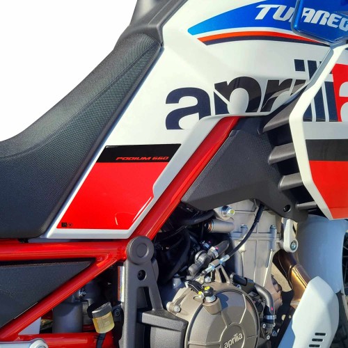 Adesivi 3D Protezioni Laterali moto compatibili con Aprilia Tuareg 660 Podium